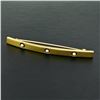 Image 2 : Art Nouveau 14k Gold Natural Seed Pearl Bar Pin Brooch