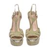 Image 2 : Miu Miu Pistacchio Suede Camoscio Lame Wedges Heels Shoes 39