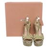 Image 3 : Miu Miu Pistacchio Suede Camoscio Lame Wedges Heels Shoes 39