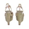 Image 4 : Miu Miu Pistacchio Suede Camoscio Lame Wedges Heels Shoes 39