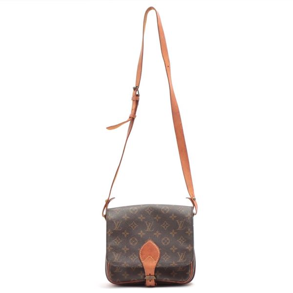 Louis Vuitton Brown Monogram Canvas Leather Cartouchiere GM Crossbody Bag