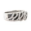 Image 1 : 1.68 ctw Black and White Diamond Ring - 14KT White Gold