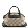 Image 2 : Gucci Brown Diamante Canvas Leather Catherine Top Handle Shoulder Bag