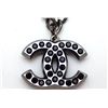 Image 3 : Chanel Dark Silver-tone Metal CC Coco Mark Rhinestone Necklace