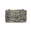 Image 2 : Chanel Black White Multicolor Quilted Boucle Tweed Double Flap Shoulder Bag