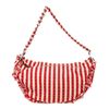 Image 1 : Chanel Red White Stripe Canvas Half Moon Shoulder Bag