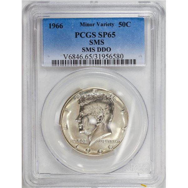 1966-SMS Kennedy Half Dollar Coin PCGS SP65