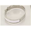Image 4 : Hermes White Metal Clic Clac Bangle Bracelet PHW