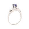 Image 4 : 1.34 ctw Blue Sapphire and Diamond Ring - 14KT White Gold