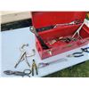 Image 2 : Large Red Metal Toolbox with Assorted Hand Tools