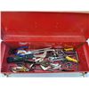 Image 4 : Large Red Metal Toolbox with Assorted Hand Tools