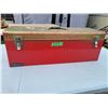 Image 5 : Large Red Metal Toolbox with Assorted Hand Tools