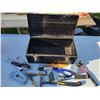 Image 1 : Black Metal Toolbox with Assorted Hand Tools