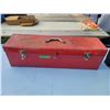 Image 4 : Large Red Metal Toolbox with Assorted Hand Tools