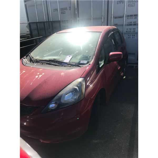 *TOW* 2011 HONDA FIT, 4 DR COUP, RED, VIN# JHMGE8H73BC802235