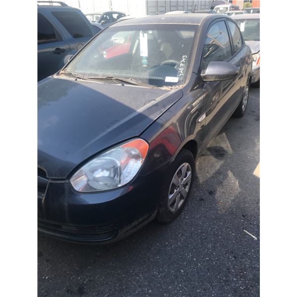 *TOW* 2008 HYUNDAI ACCENT, 2 DR SEDAN, GREY, VIN# KMHCN35C18U090228