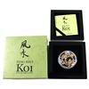 Image 1 : 2012 Niue $2 Feng Shui Series - Koi 1oz Coloured Fine Silver Coin with Deluxe Display. (Tax Exempt)