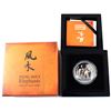 Image 1 : 2015 Niue $2 Feng Shui Series - Elephants 1oz Coloured Fine Silver Coin with Deluxe Display. (Tax Ex