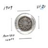 Image 1 : 5-cent 1909 Pointed Leaves VF30. Soft Mauve Toning