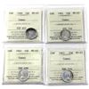 Image 1 : 10-cent 1960, 1961, 1962, & 1963 ICCS Certified MS65, Cameo. 4pcs.