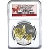 Image 1 : Tokelau Silver $5 2015 Year of the Goat NGC Certified PF70, Gilt *Early Releases* (Tax Exempt)