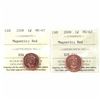 Image 1 : 2008 & 2009 Both Magnetic Canada 1-cent ICCS Certified MS-67, Red. 2pcs.