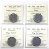 Image 1 : Lot of 4x 2015 Canada 25-cent ICCS Certified MS-65 to MS-66. 4pcs.