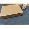 Image 8 : VELVET LINED BROWN LEATHERETTE JEWELRY VALET Incl's: AUTHENTIC HAWAIIAN WOOD LEI & MUG SET)