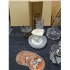 Image 2 : DRINK COLLECTION: GLASSES; ICE BUCKET; PITCHER; BEER MUGS; BLUE GLASS; CRYSTAL & CANDY DISHES.