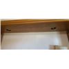 Image 8 : KING SIZED HEAD BOARD WITH POWER OULETS AND PLENTY OF STORAGE. OAK W/ OAK VENEER 120 1/2" X 16" X 7