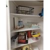 Image 1 : LEFTSIDE -TOP THREE SHELVES AND TOP RIGHT SHELF OF LEFT CABINET: UNDER CUBBOARD MOUNT, CAN OPENER, D