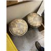 Image 8 : 36 X 70" DESK AND FOUR CHAIRS AND STOOLS