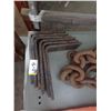Image 3 : SIX HEAVY STEEL BRACKETS, CHUNK OF HEAVY CHAIN AND BRACKET