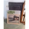 Image 1 : FRAMED 'ROBERT WOOD' PICTURE (POSSIBLY VERY OLD) & 2-OIL PAINTINGS + BATHROOM RUG (SEE PHOTOS!)