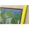 Image 12 : Large 37x49 Framed Original Painting on Canvas: Tropical Foliage, Signed by Artist Keaulani Kea '79