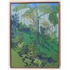 Image 1 : Large 37x49 Framed Original Painting on Canvas: Tropical Foliage, Signed by Artist Keaulani Kea '79