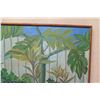 Image 4 : Large 37x49 Framed Original Painting on Canvas: Tropical Foliage, Signed by Artist Keaulani Kea '79