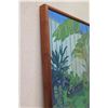 Image 8 : Large 37x49 Framed Original Painting on Canvas: Tropical Foliage, Signed by Artist Keaulani Kea '79