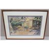 Image 1 : Framed Art - House, Inscription on Back "Queen Emma Slept Here" Artist Signed A. Davis 27x20