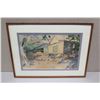 Image 2 : Framed Art - House, Inscription on Back "Queen Emma Slept Here" Artist Signed A. Davis 27x20