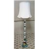 Image 1 : Floor Lamp & Shade - Natural Stone & Metal Base 70" Tall
