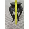 Image 11 : Round Wooden Dark Stand w/ Curved Legs, 15" Top Dia, 31"H