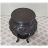 Image 2 : Round Wooden Dark Stand w/ Curved Legs, 15" Top Dia, 31"H