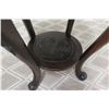 Image 9 : Round Wooden Dark Stand w/ Curved Legs, 15" Top Dia, 31"H