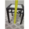 Image 12 : Black End Table w/ Natural Stone Top, Oriental Design 16" x 16" x 20.5"H