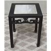 Image 1 : Black End Table w/ Natural Stone Top, Oriental Design 16" x 16" x 20.5"H