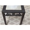 Image 4 : Black End Table w/ Natural Stone Top, Oriental Design 16" x 16" x 20.5"H