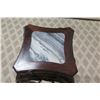 Image 7 : Tall Dark Carved Stand w/ Natural Stone Top 11" x 11" x 35"H