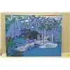Image 2 : Large Framed Original Art on Canvas - Blue Composition, Signed by Kehau Kea '73, 48x36