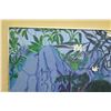 Image 7 : Large Framed Original Art on Canvas - Blue Composition, Signed by Kehau Kea '73, 48x36